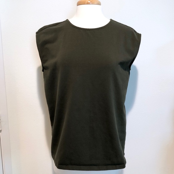 BANANA REPUBLIC Dark Green Tank Top Twist-Back - Picture 2 of 4